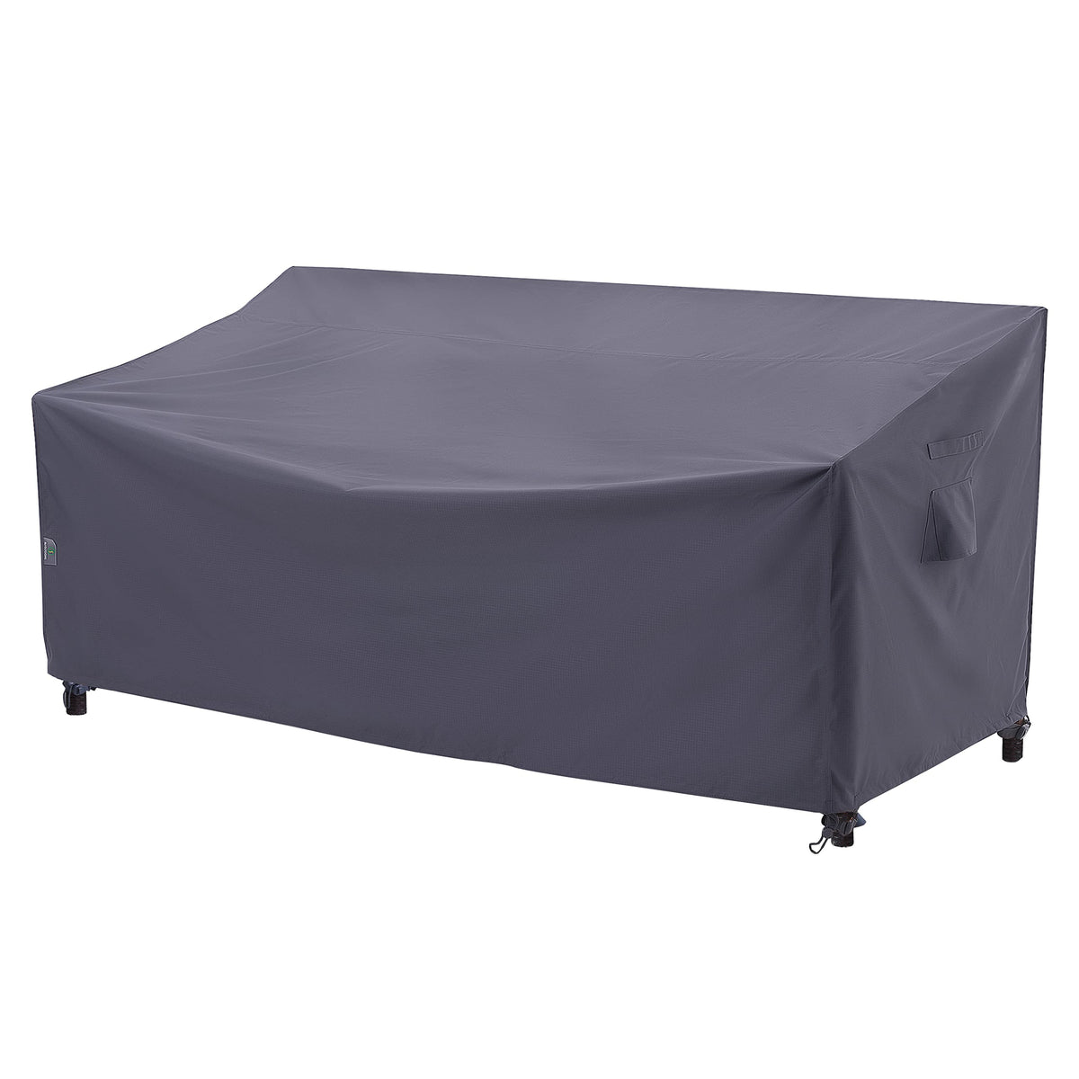 FJ Outdoors waterproof 3-seater sofa cover shields a grey sofa from rain and sun