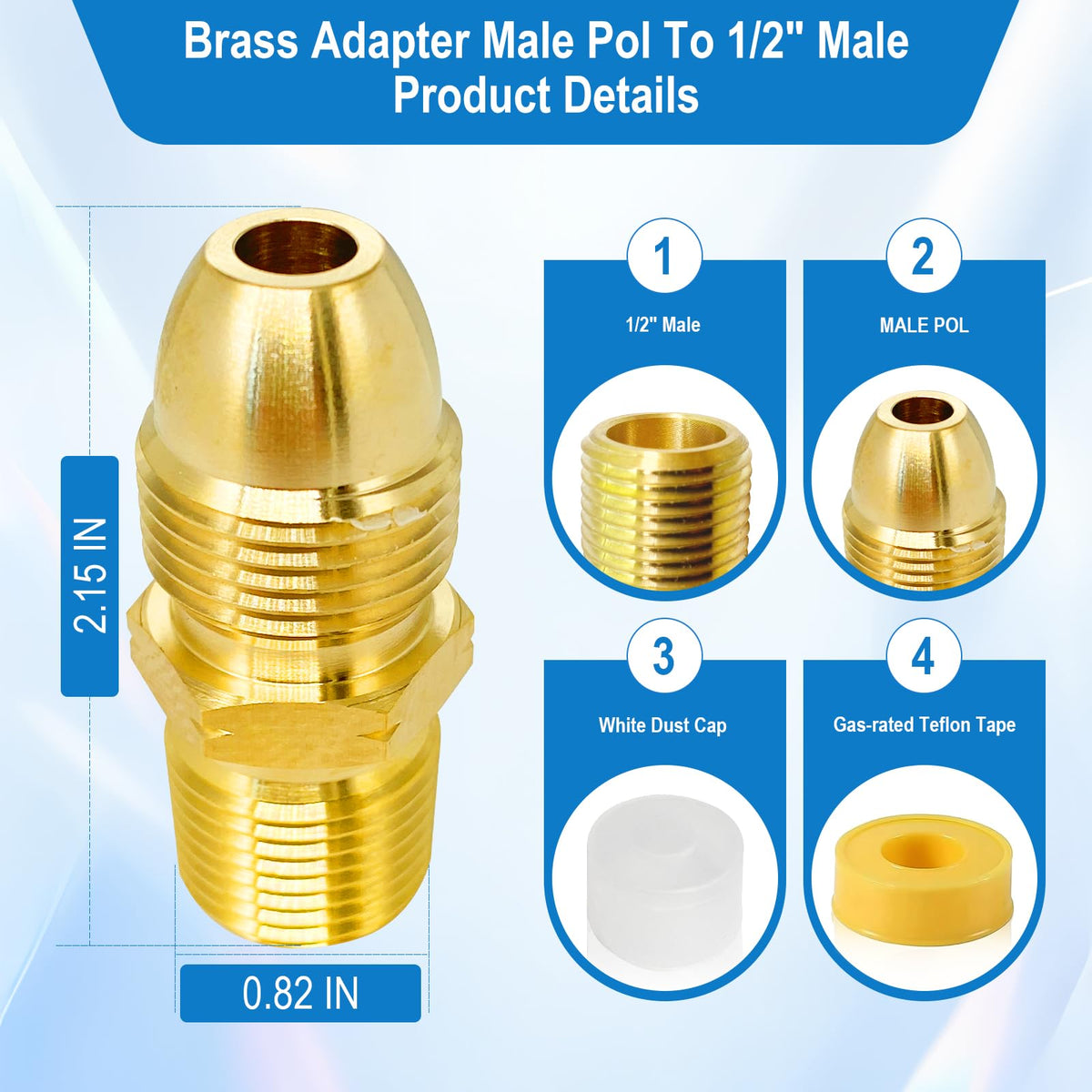 FJXBYWM brass adapter on an RV propane line for easy hookups.