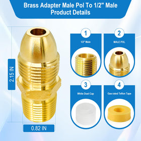FJXBYWM brass adapter on an RV propane line for easy hookups.