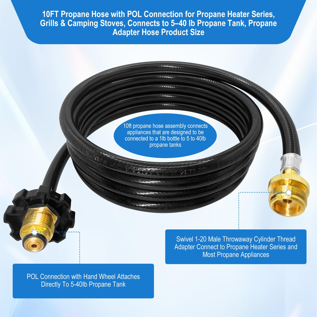 FJXBYWM F273704 multi-layer construction resists kinks and weather for outdoor use.