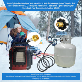 FJXBYWM F273704 weather-ready hose is compatible with grills and outdoor stoves.