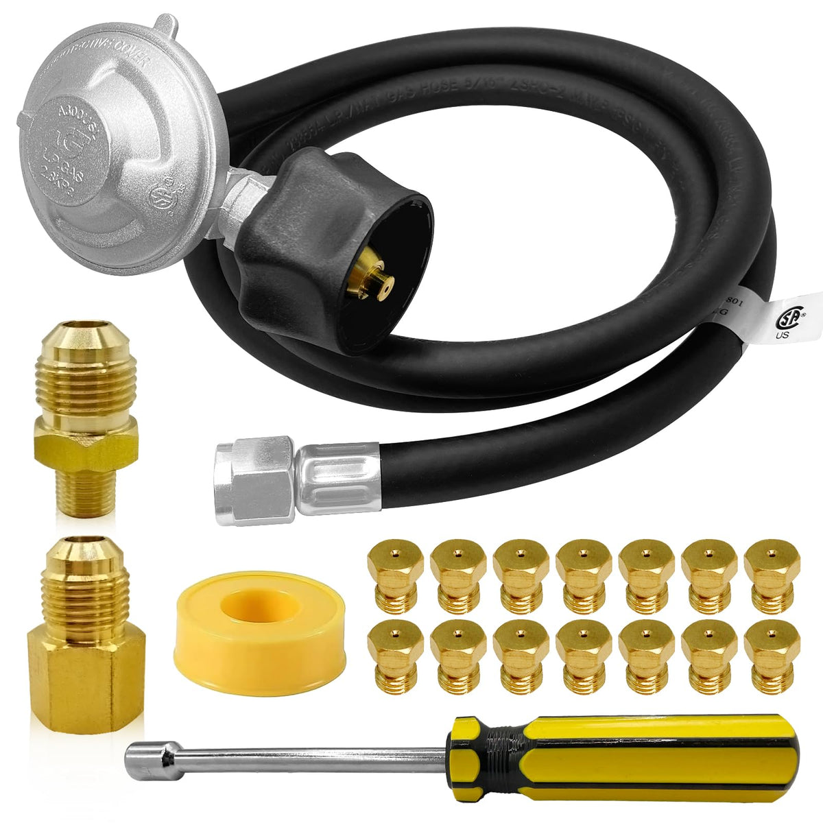 FJXBYWM natural gas to propane kit with regulator hose for Weber grills