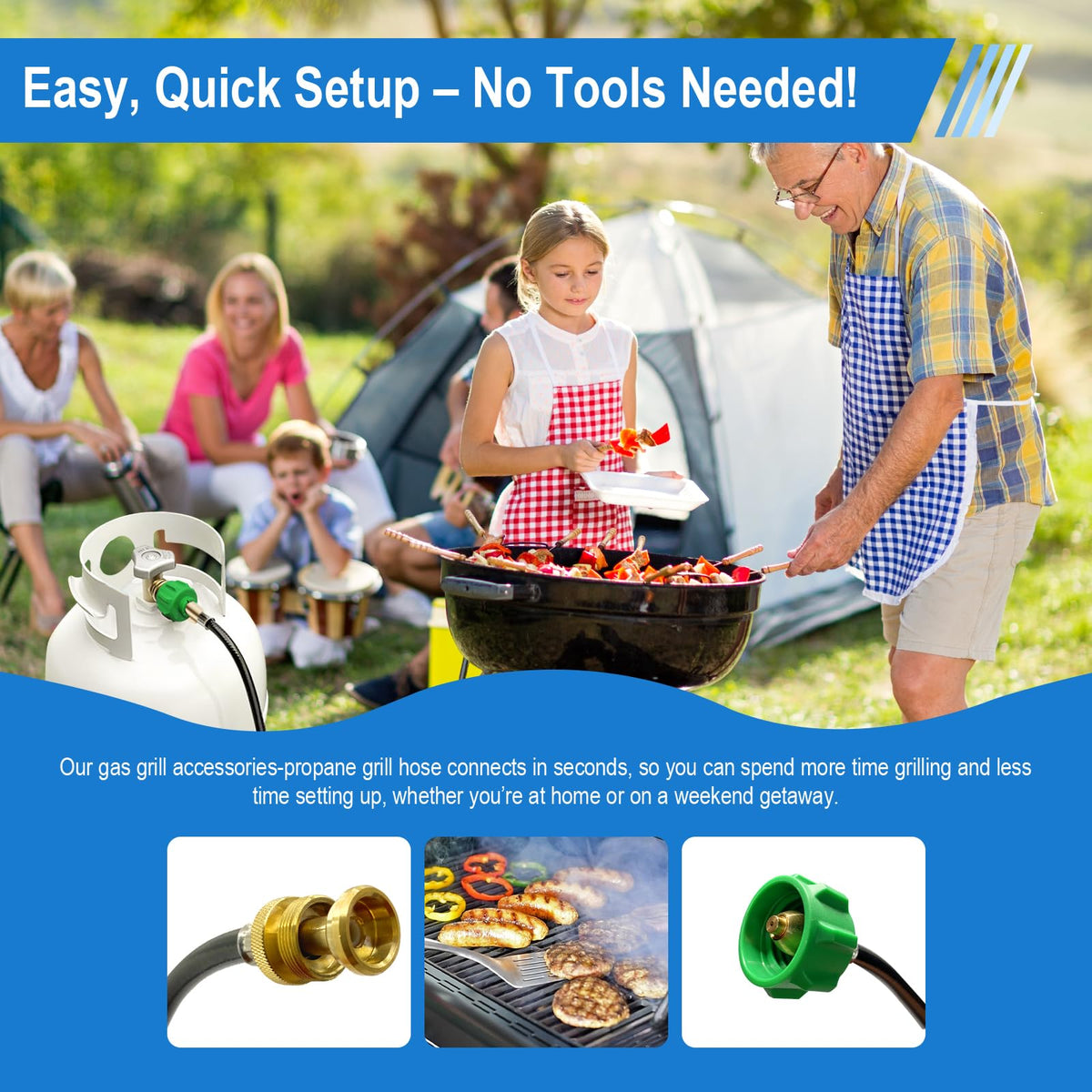 FJXBYWM propane hose compatible with Blackstone tabletop griddles for larger meals