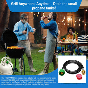 FJXBYWM propane hose for Char-Broil portable grills enabling longer cookouts