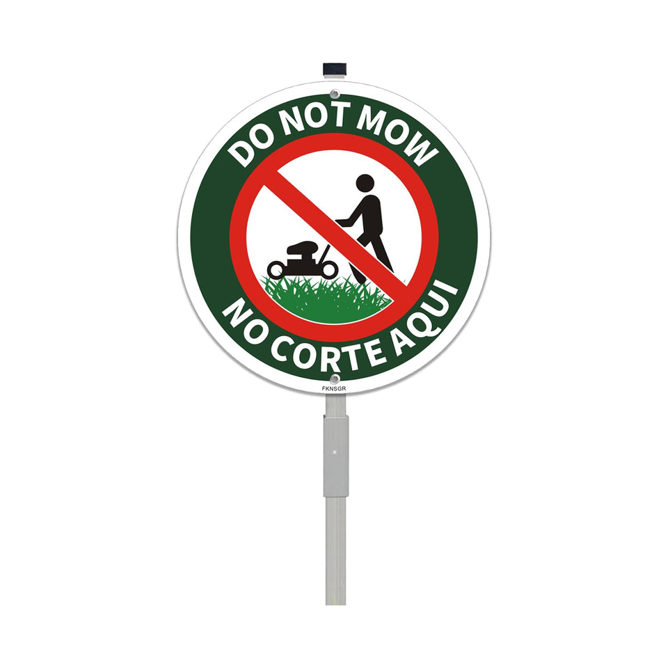 FKNSGR Do Not Mow sign with stake front view for high yard visibility