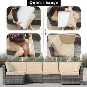 FKSLIFE beige chair cushion cover ready for quick replacement
