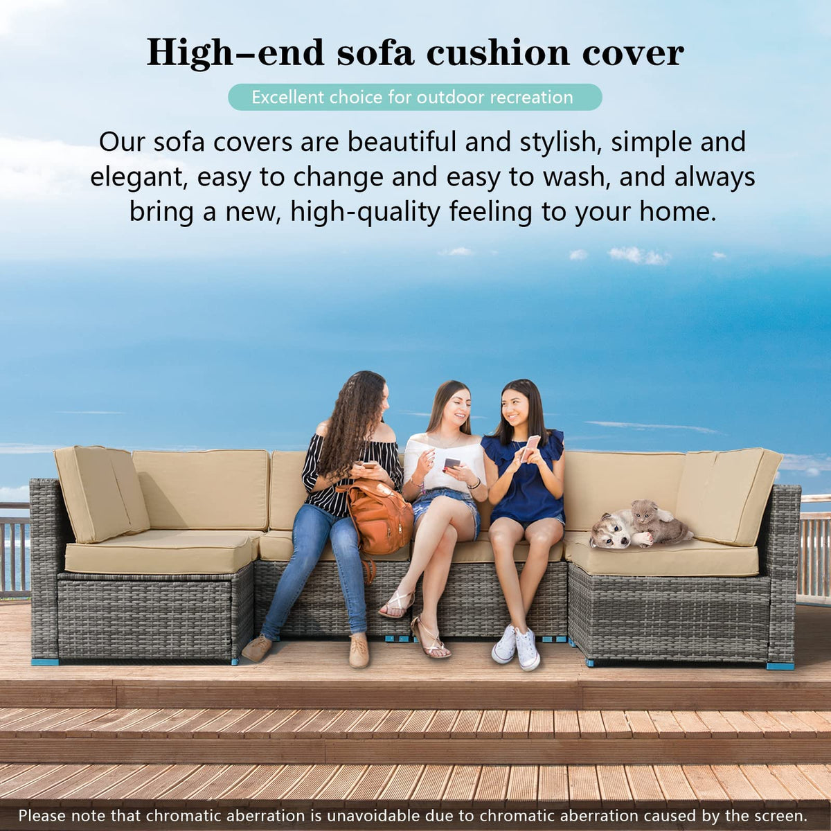 FKSLIFE cushion slipcover with zipper design for secure changes