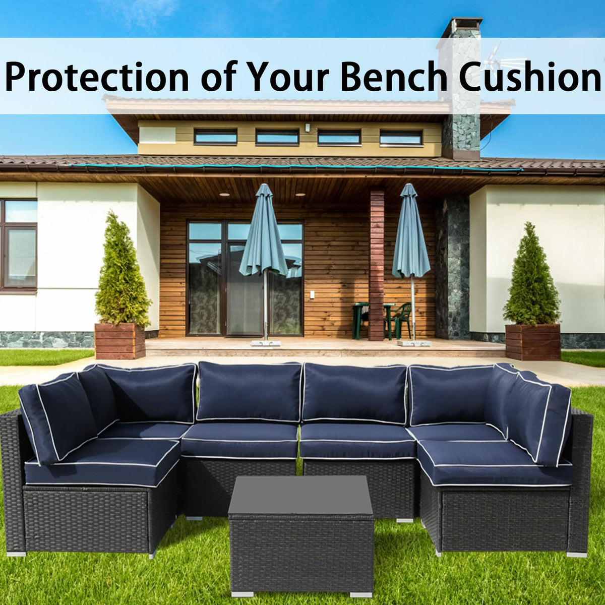 FKSLIFE lumbar cushion covers blue white for added comfort