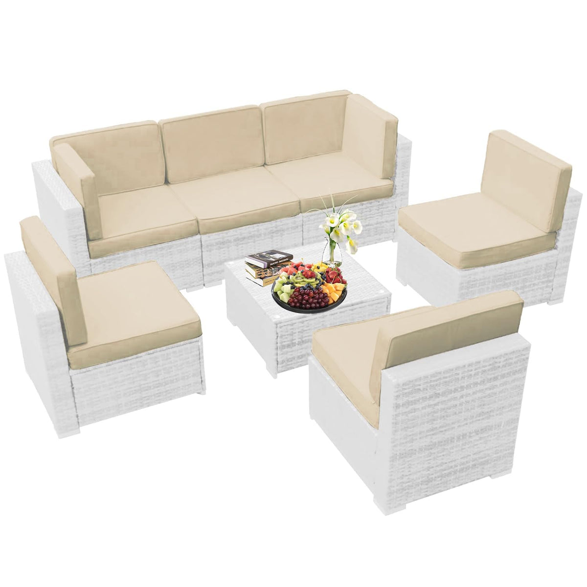 FKSLIFE non-fade color cushion cover keeps patio set looking fresh