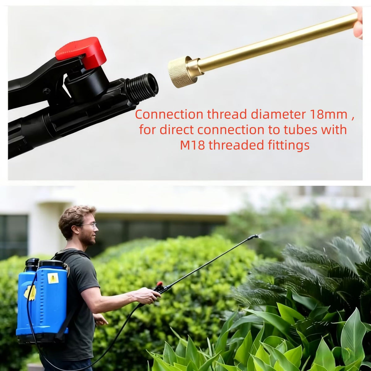FKUMLUN 18mm thread connector ensures quick tube compatibility.