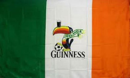 Flag Guinness Ireland Irish Sign 3x5 for home or car display, durable against sun and rain.