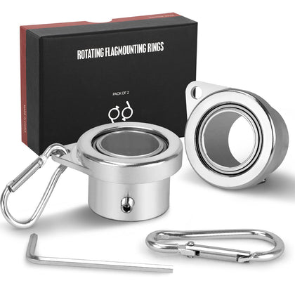 FLAG WIN 2-pack bearing flagpole ring, side view, for smooth rotation on compatible poles.