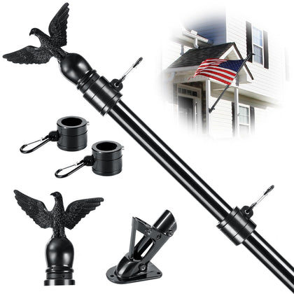 Flag Win 6ft flag pole kit assembled for outdoor use.