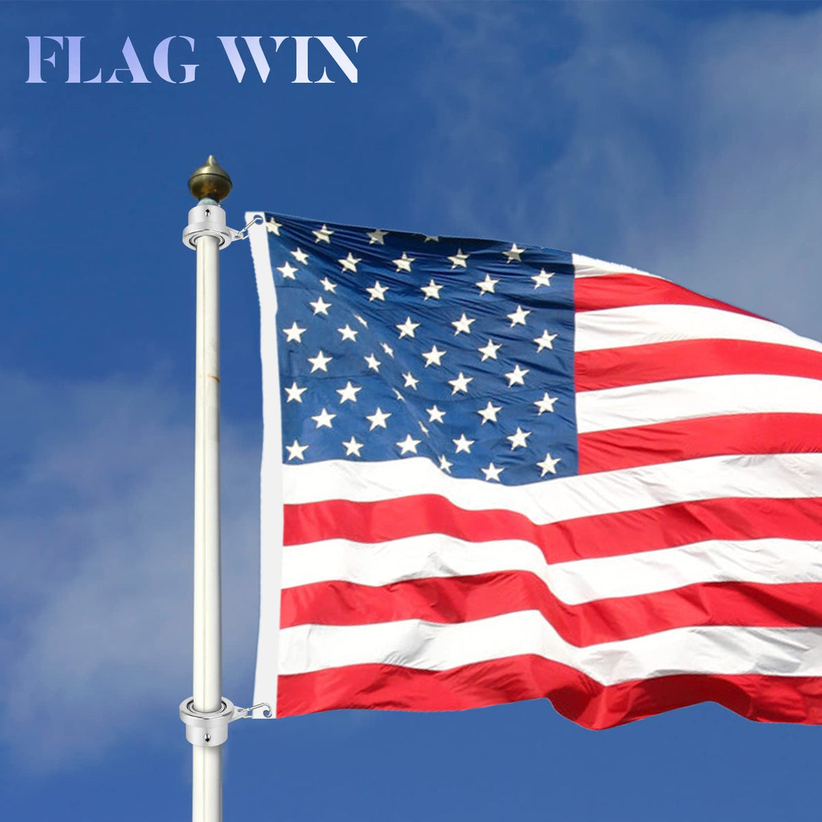 FLAG WIN weatherproof kit for flags, long-lasting mounting rings.