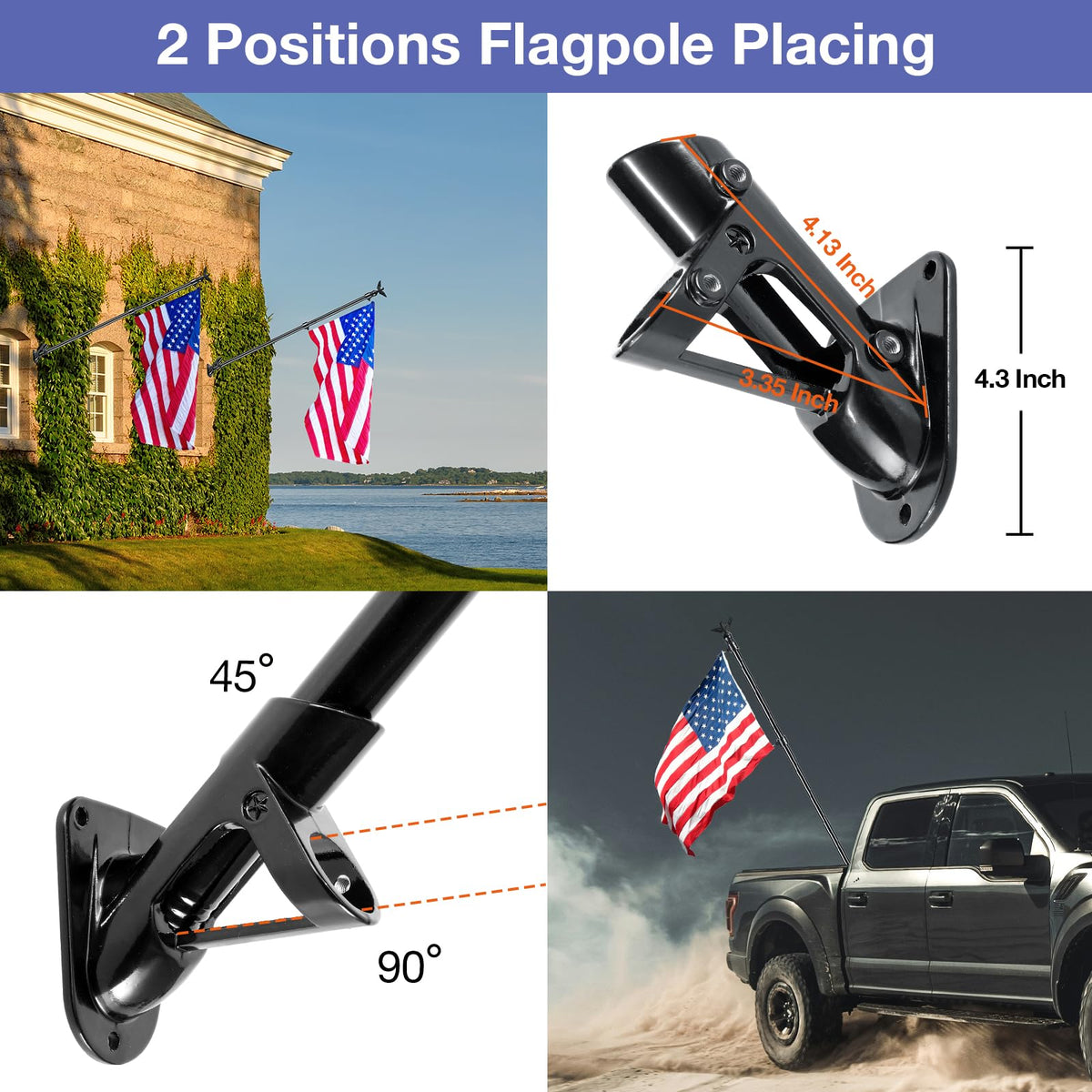 Flag Win wide application for wall, yard, porch displays.