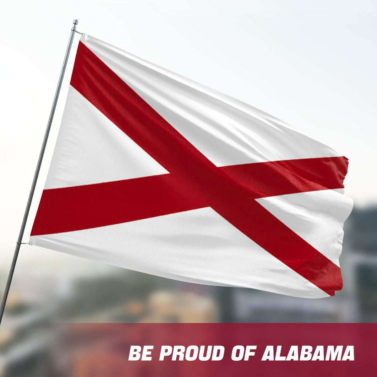 Flagburg Alabama state flag recyclable nylon fabric supports eco-conscious display