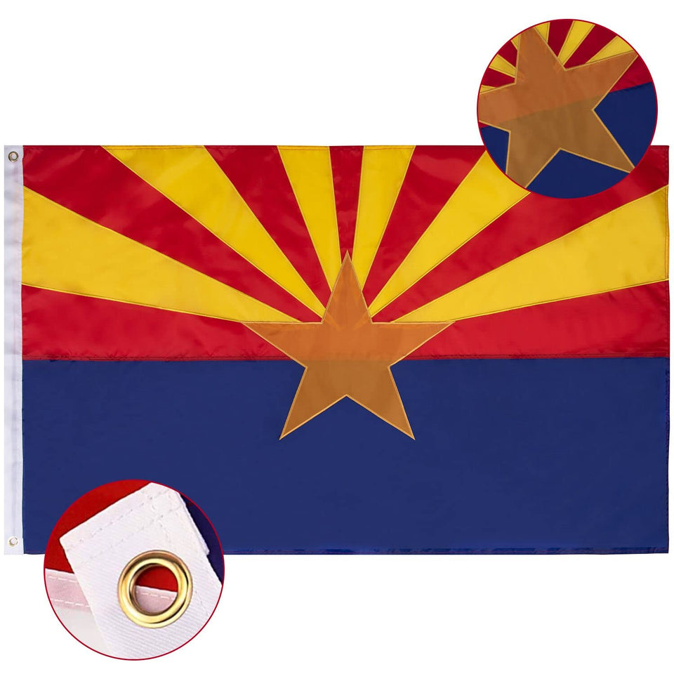 FLAGBURG Arizona state flag with embroidered star for durable outdoor display