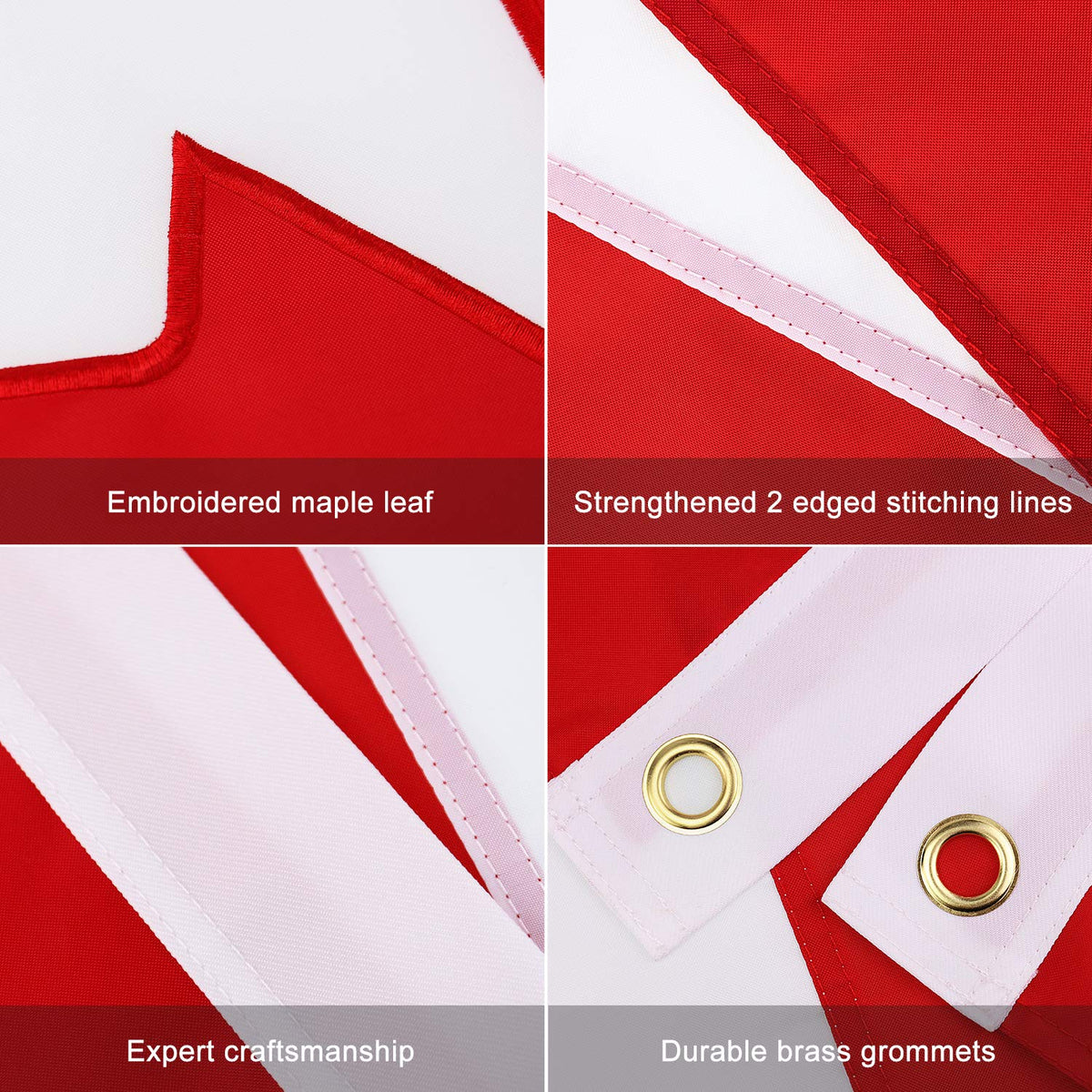 FLAGBURG flag features a sturdy canvas header for secure mounting.