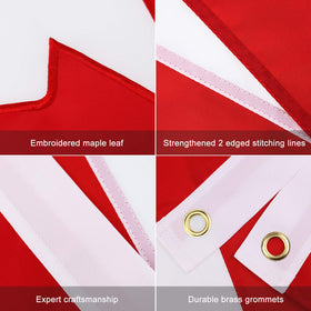 FLAGBURG flag features a sturdy canvas header for secure mounting.