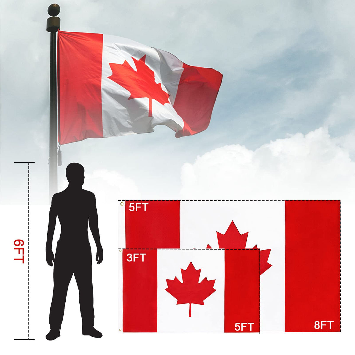 FLAGBURG durable nylon flag fabric ready for all-weather conditions.