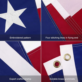 FLAGBURG Texas flag brass grommets for secure mounting on a pole