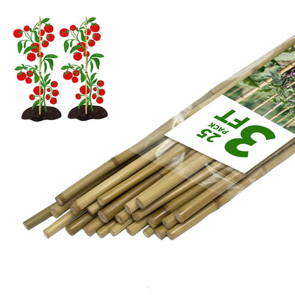 FlaggeZG plant stakes 3ft natural bamboo for sturdy garden support.