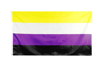 Flaglink Nonbinary Pride Flag 3x5ft displays vivid colors outdoors