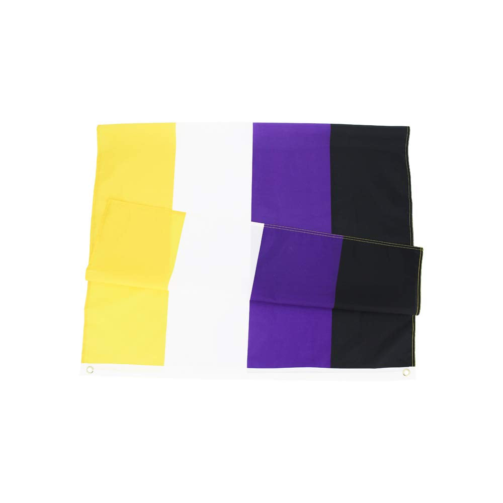 Flaglink Nonbinary Pride Flag shows double-stitched edges for durability