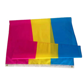 FLAGLINK Pansexual Flag double stitching on edges for durability.