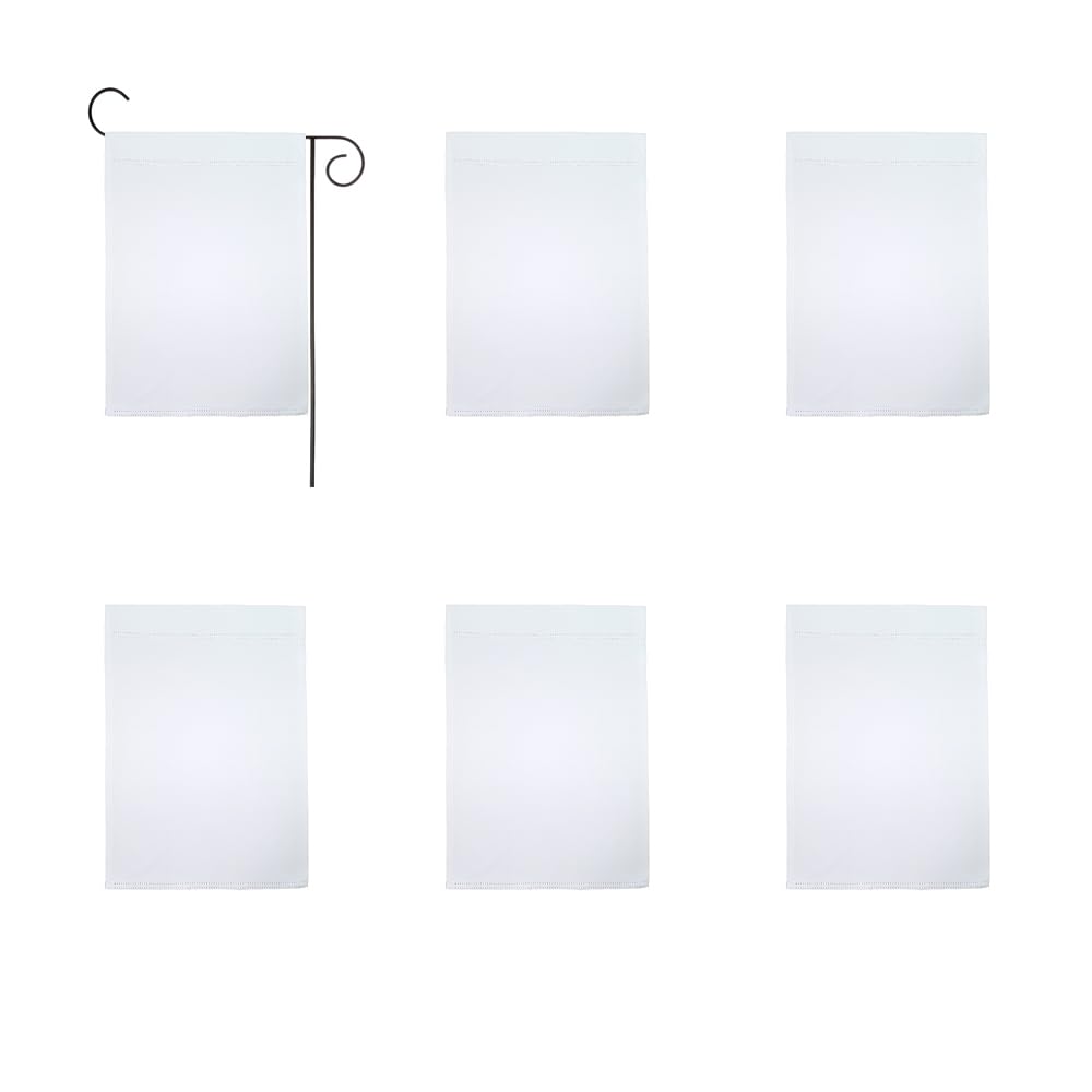 FLAGLINK solid white garden flag blank surface ready for personalization and seasonal designs
