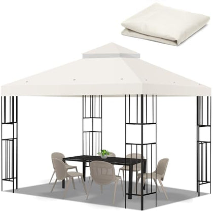 Flagly gazebo replacement top for 10x10 ft beige, weather-ready shade.
