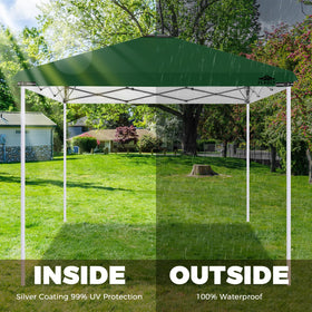 Flagly easy-install canopy top uses Velcro straps for secure setup.