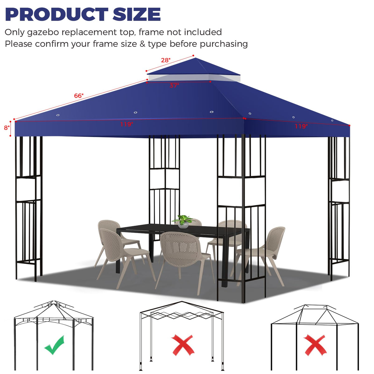 FLAGLY double-tier canopy blue for improved airflow and shelter