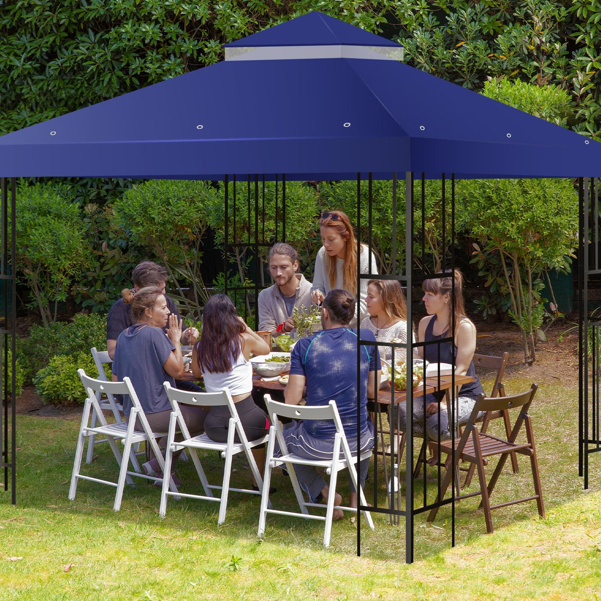 FLAGLY easy-install canopy top blue for DIY gazebo replacement