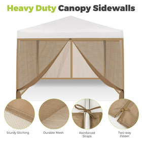 Flagly gazebo netting shows 300D fabric and PA coating for durability.