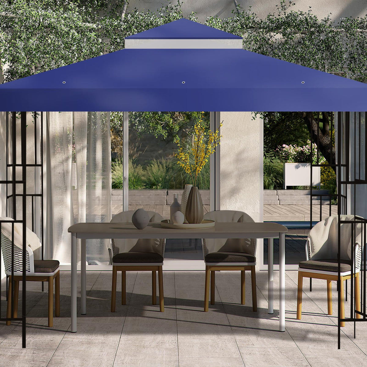 FLAGLY replacement top 10x10 gazebo blue for easy upgrade