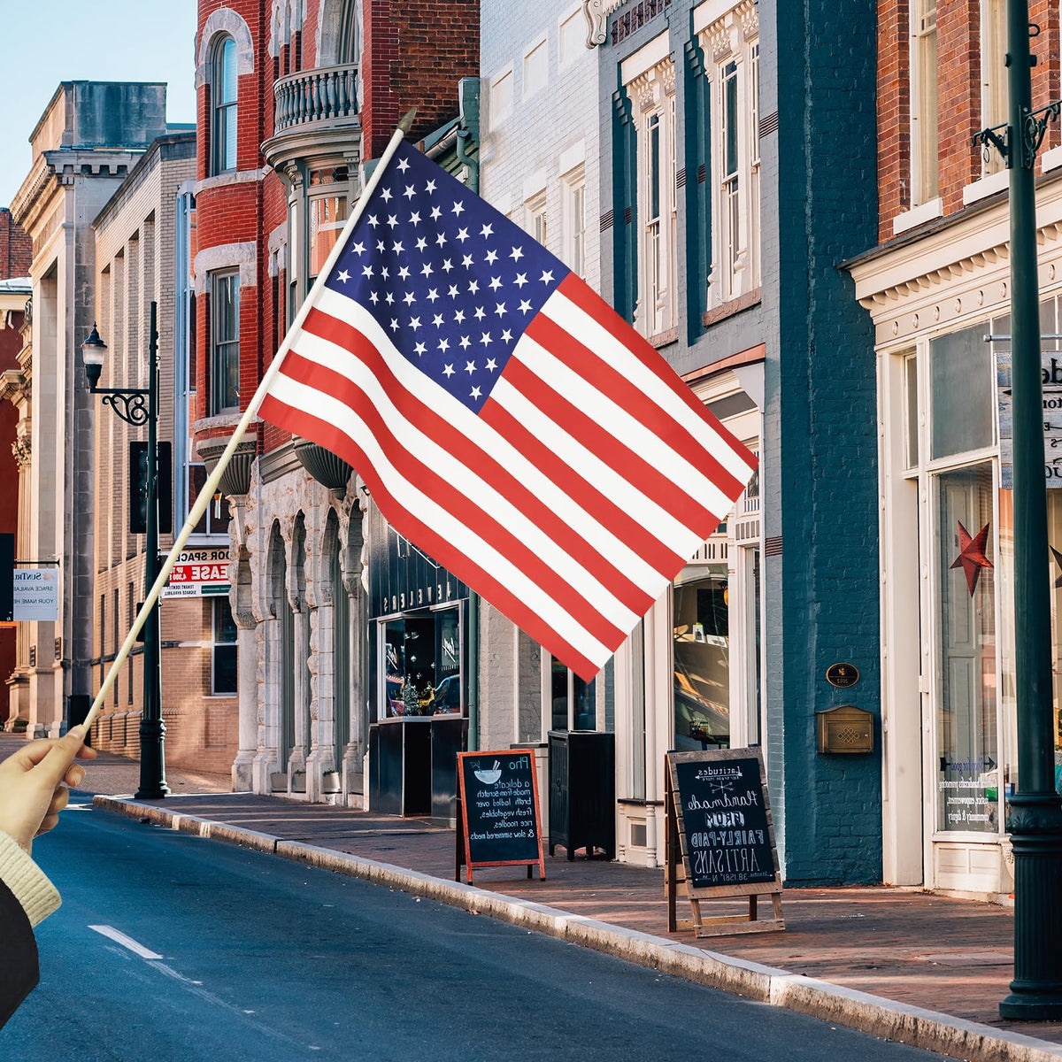 Flagmesage versatile outdoor decor for parades and ground displays