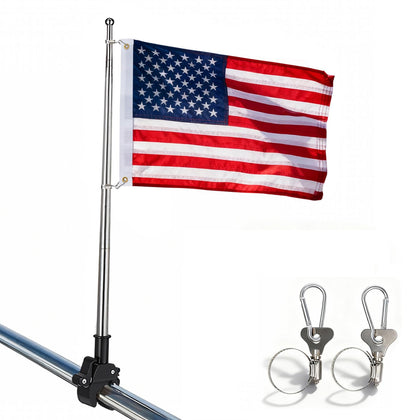 Flagolden American boat flag 12x18 with embroidered stars for outdoor boating.