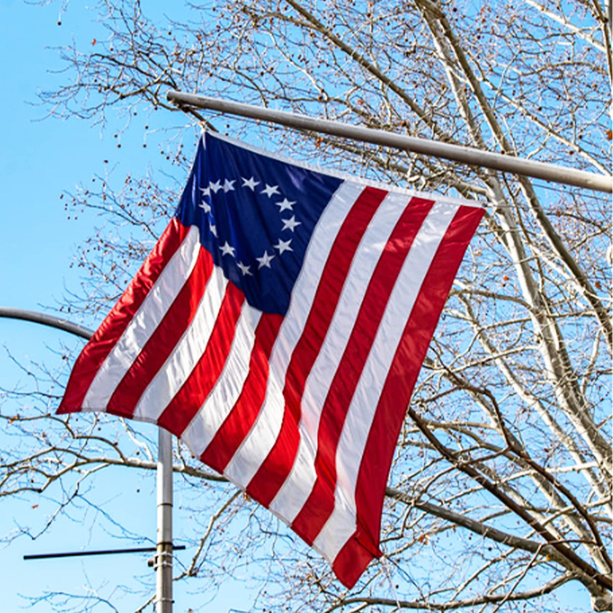 Flagolden Betsy Ross flag 3x5 feet shown outdoors for porch and garden display