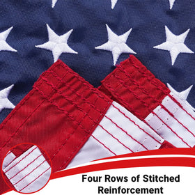 Flagolden flag suitable for cars, gardens, and parades as patriotic decor.