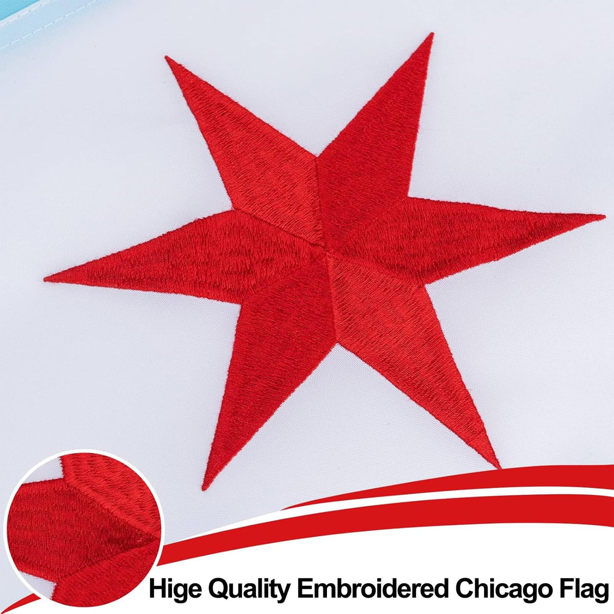 Flagolden Chicago flag double-sided—visibility from both sides for events and facades