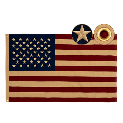 Flagolden cotton vintage American flag 3x5 ready for outdoor display with classic charm.