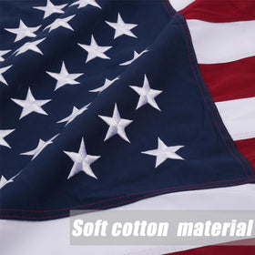 Flagolden heavy-duty cotton flag with reinforced stitching for windier days on outdoor poles.
