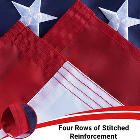Flagolden outdoor flag on a pole ready for porch or garden display.