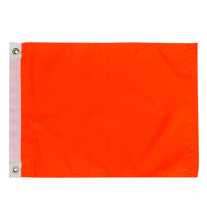 Flagolden small orange 12x18 flag mounted on a UTV for daytime visibility.