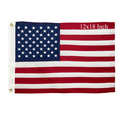 FLAGPARK 12x18 American flag with embroidered stars for outdoor boat display