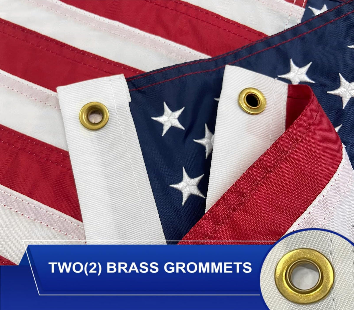 FLAGPARK flag with two brass grommets for easy mounting