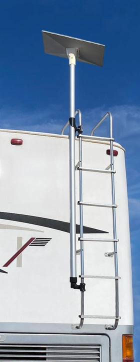FlagPole Buddy Starlink Gen 3 RV ladder mount enables safe ground-level installation.