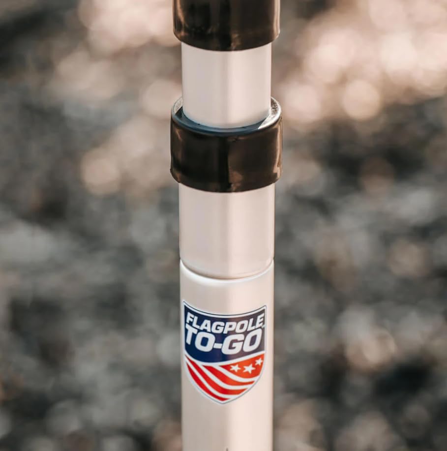 Flagpole-To-Go anti-furl clips secure a 3x5 flag during outdoor events.