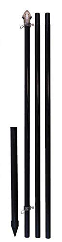 Flags Importer 10ft aluminum flag pole with black finish for outdoor display.